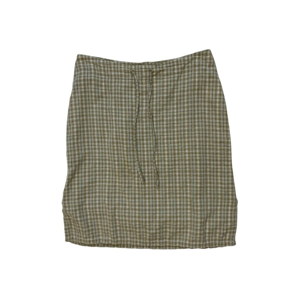 90s Hennes Collection Grunge Plaid Cotton Drawstring Short Skirt
